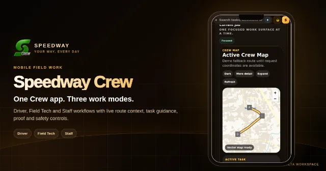 Speedway Crew product workspace